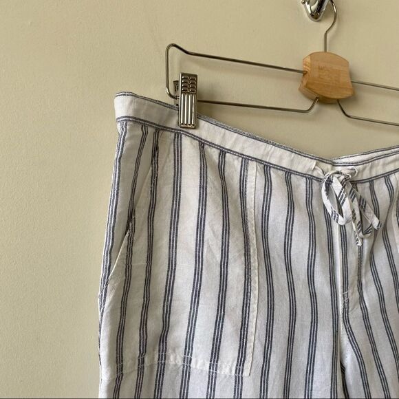 VICTORIA Secret-Beach Stripe Linen Wide Leg Pants - Picture 5 of 9